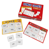 Bingo games set with cards and box on a white background