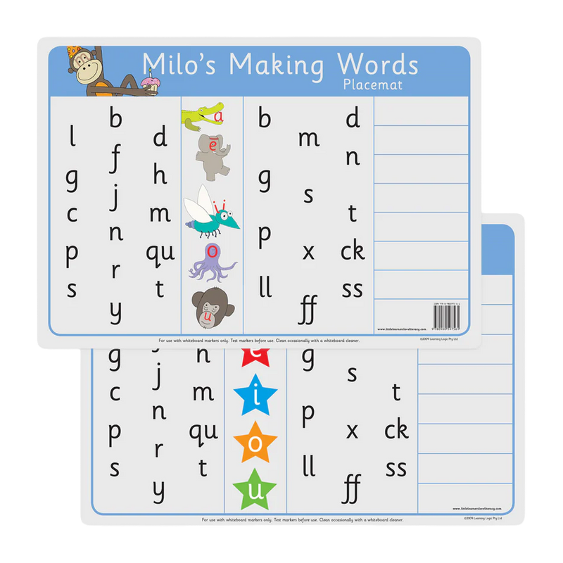 Milo's Making Words Placemats