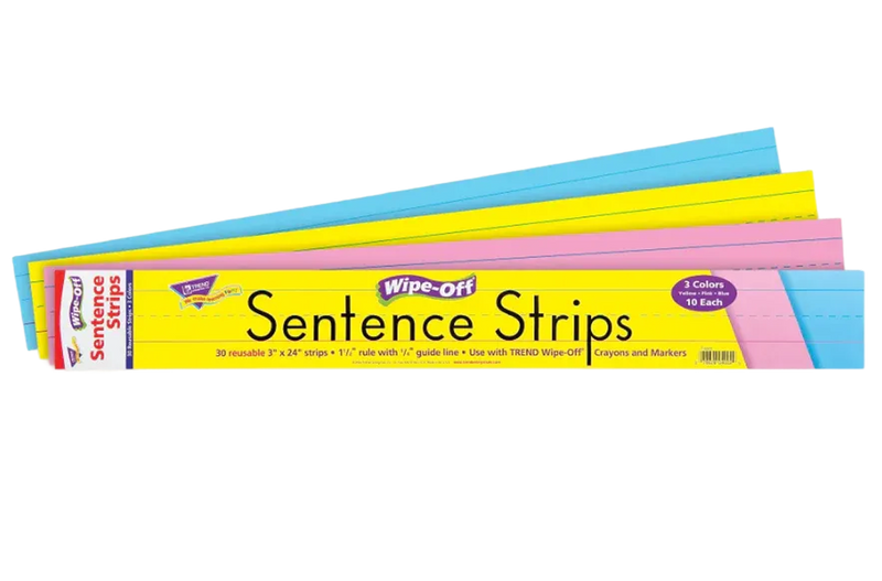 Multicolor Wipe-Off® Sentence Strips 24"