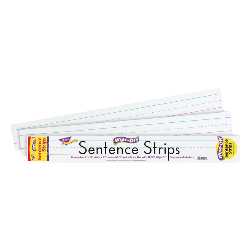 White Wipe-Off® Sentence Strips 24"