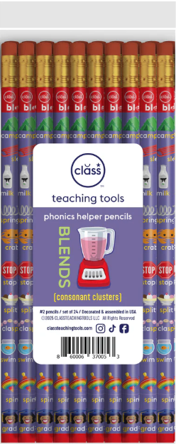 Blend Phonics Pencils - Class Pack