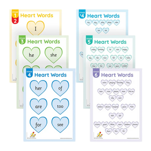 Heart Word Posters Stages 1-7